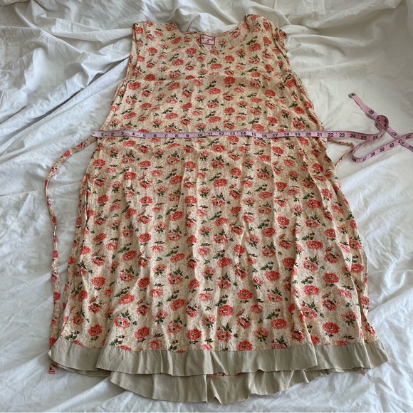 vintage April Cornell Tunic Dress 80s/90s XL/Plus Floral Boho TieBack Sleeveless - Picture 9 of 13